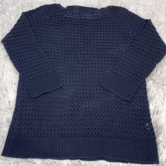 Loft Navy Blue Loose Knit Sweater - Picture 2 of 6